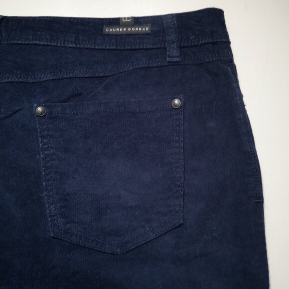 Lauren Conrad Ladies Size 16S Navy Zipper & Button Closure Soft Corduroy Pants - Picture 8 of 13